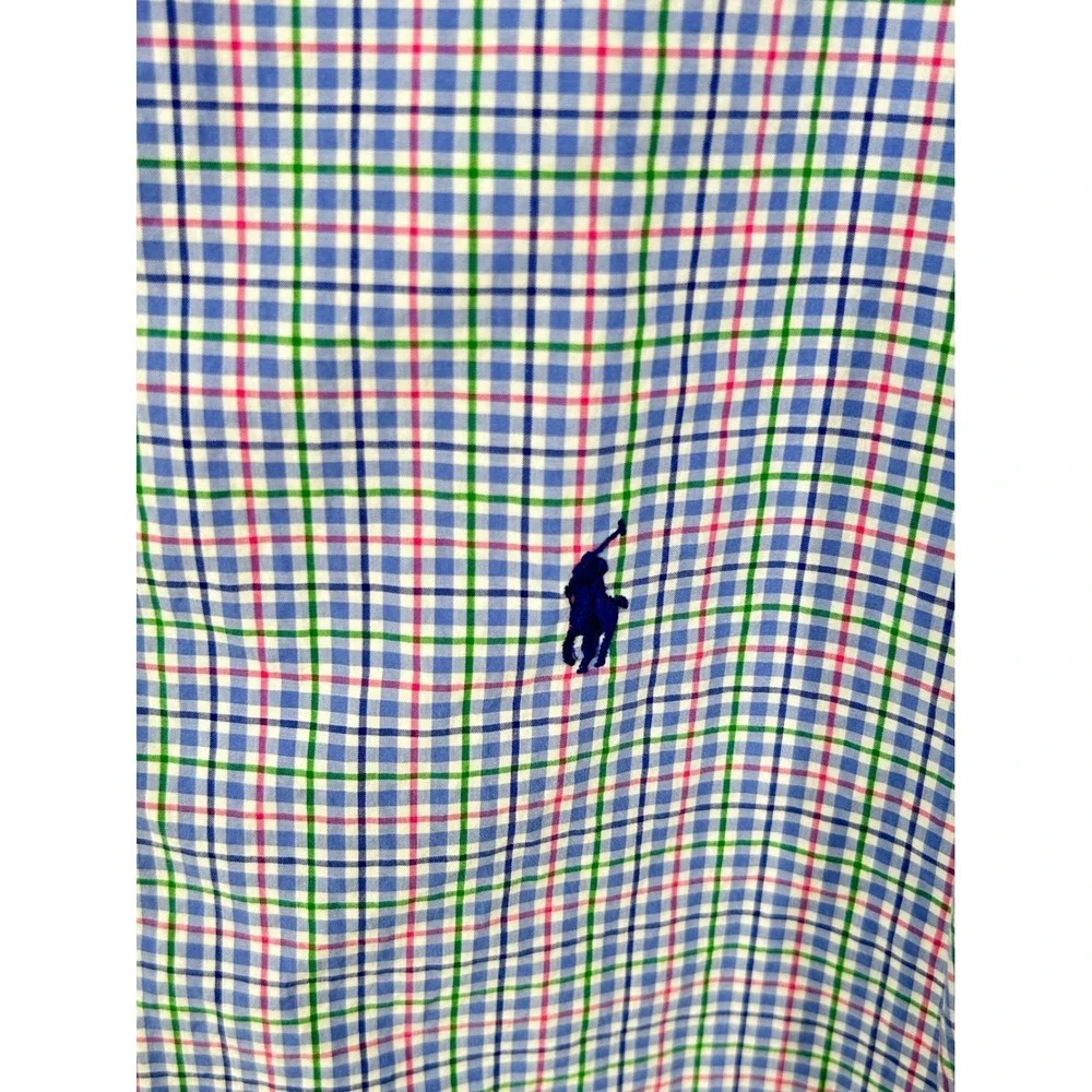 Polo Ralph Lauren Mens XXL‎ 2XL Long Sleeve Button Down Shirt Blue Pink Check